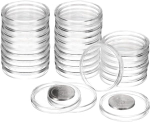 50Pcs 40,8mm Guardas de Moeda de Dólar de Prata, Capas de Cápsula de Moeda Plástica Acrílica Transparente, Fornecimentos de Coleta de Moedas Circulares em Container para Protetores de Moedas de Prata ou NFC Tag