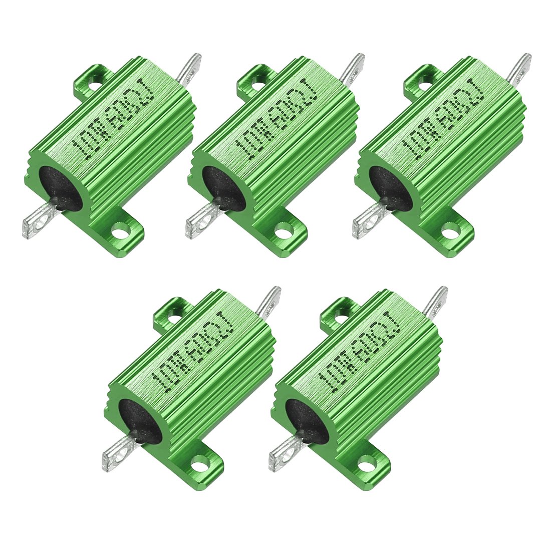 Aluminum Case Resistor 10W 60 Ohm Green Wirewound for LED Converter with Rod Post 10W60RJ