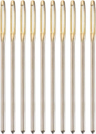50Pcs Large Eye Needles, 2.76" 2mm High Carbon Iron Embroidery Thread Needle Sewing Blunt Needle Knitting Needles for Hand Sewing Art Crafts, Gold, Silver