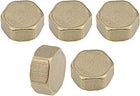 Brass Cap 5pcs G1/2 Female Pipe Fitting Hex Compression Stop Valve Connector 11x23mm