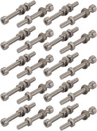 20pcs M4x35mm 304 Stainless Steel Knurled Hex Socket Head Bolts Nuts w Washers