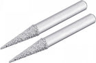 Diamond Mounted Points 60 Grit 6.5mm Brazed Grinder Taper Head 6mm Shank Grinding Rotary Bit Marble Stone Carving Tool 2pcs