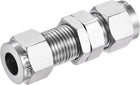 Compression Tube Fitting 3/8" Tube OD x 3/8" Tube OD Bulkhead Union Coupling Adapter 304 Stainless Steel