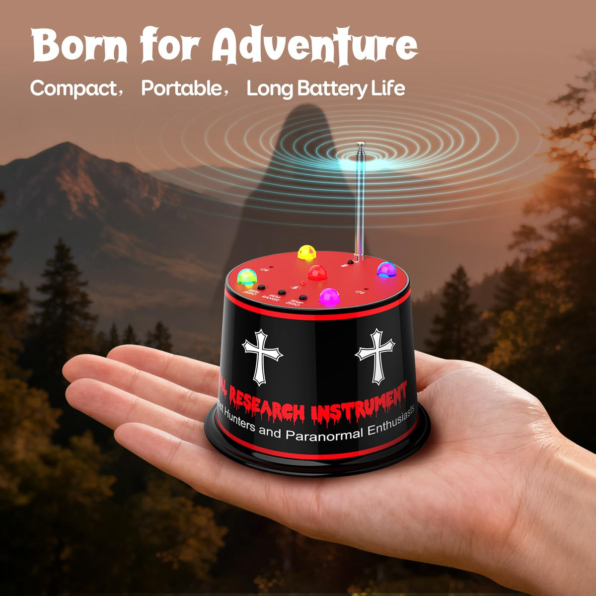 Advanced Ghost Hunting EMF Detector – Enhanced Magnetic Field Amplifier, ±1°C ATDD Temperature Tracking, Auto Calibration, 5-Level Sensitivity, 9V Battery Included