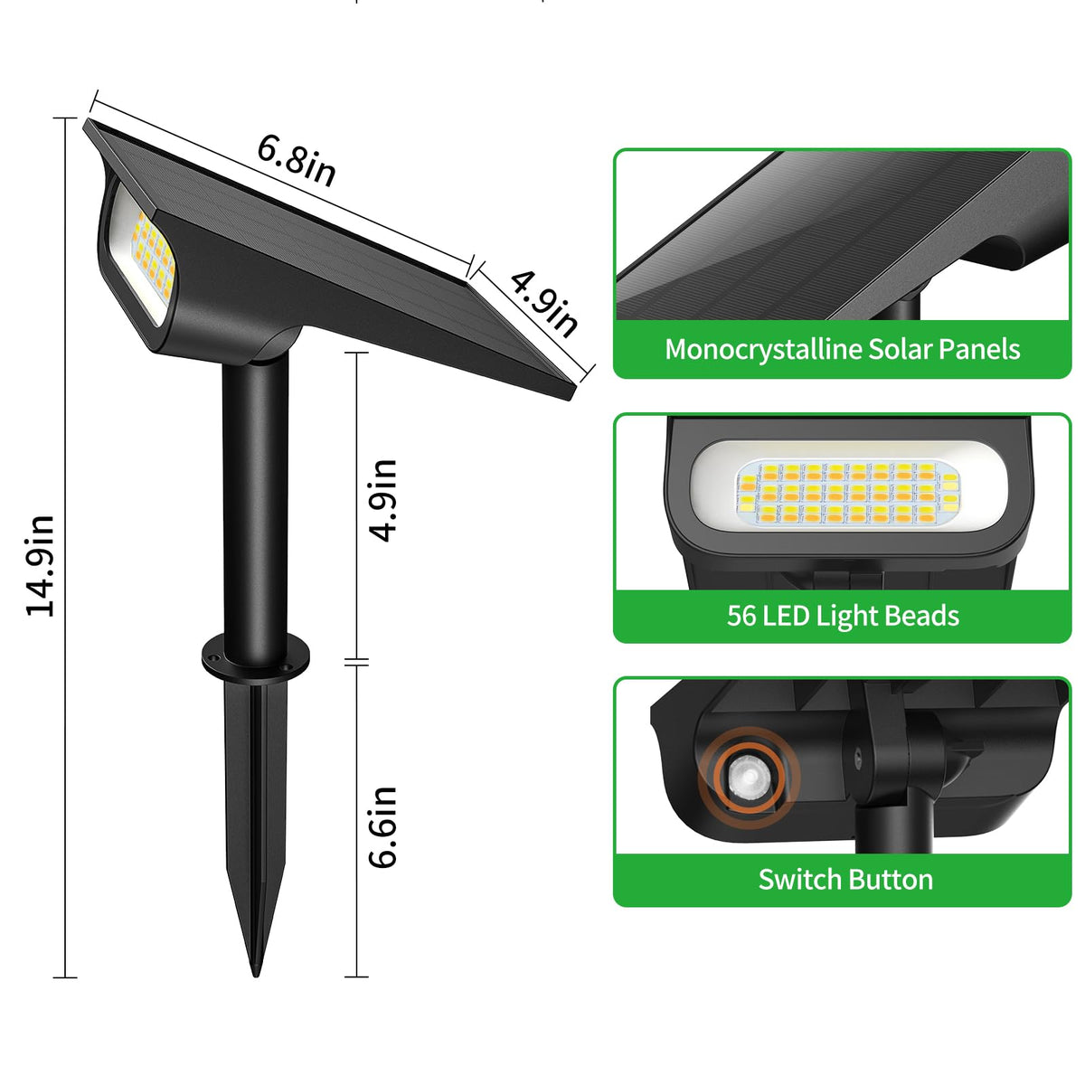 LinkMejor Solar Strahler Außen 2er Pack