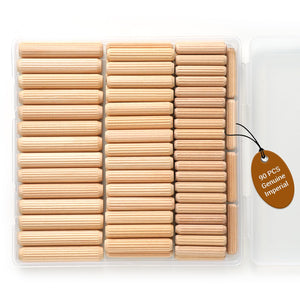 LinkMejor 90PCS Wooden Dowel Pins Kit, Wooden Pegs for Furniture