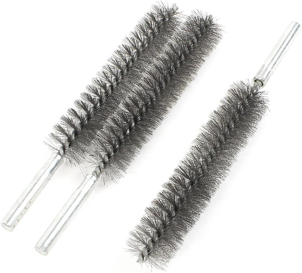 17cm Long 25mm Diameter Stainless Steel Wire Tube Cleaning Brush 3 Pcs