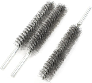 17cm Long 25mm Diameter Stainless Steel Wire Tube Cleaning Brush 3 Pcs