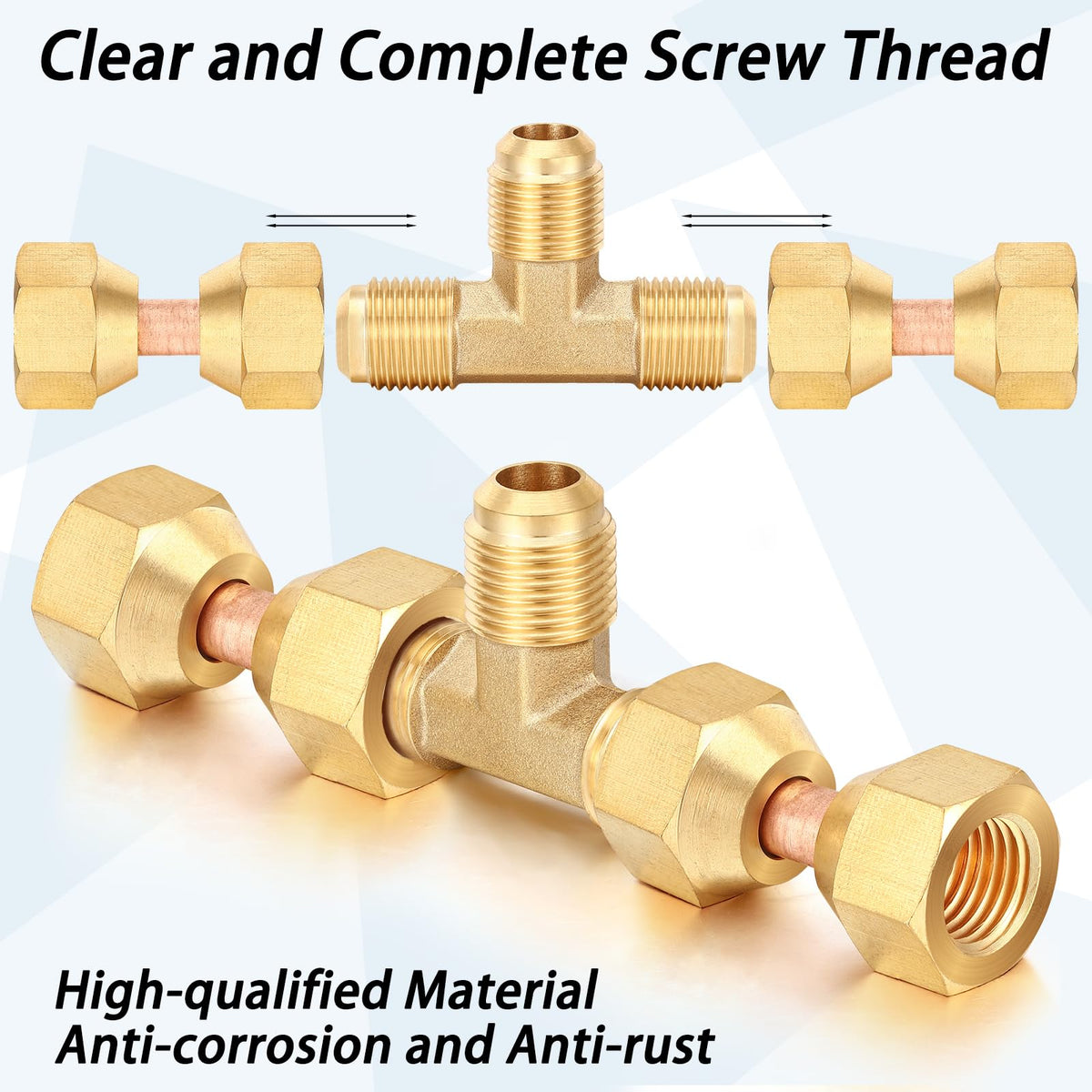 LinkMejor 8 Pcs Brass Tube Fitting Set