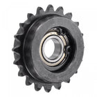 #25 Chain Idler Sprocket, 10mm Bore 1/4" Pitch 20 Tooth Tensioner, Black Oxide Finish C45 Carbon Steel with Insert Single Bearing for ISO 04C Chains