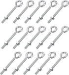 M6x60mm Eye Hooks Screws Bolts Kit, 15pcs Carbon Steel Hanger Eyelet Hooks Screw with Hex Nuts for Metal Hook, Wood Terminal Ring Hooks