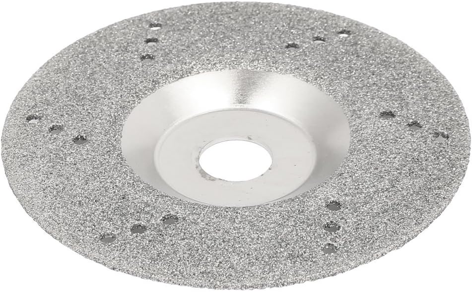 4 Inch Outer Dia Metal Diamond Grinding Wheel Silver Tone for Glass Marble Ceramic Tile