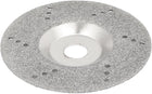 4 Inch Outer Dia Metal Diamond Grinding Wheel Silver Tone for Glass Marble Ceramic Tile