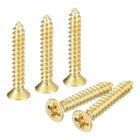 40Pcs Brass Wood Screws, M3 x 20mm Phillips Flat Head Self Tapping Screw Woodworking Screw for Door Hinges, Wooden Furniture, Home Appliances
