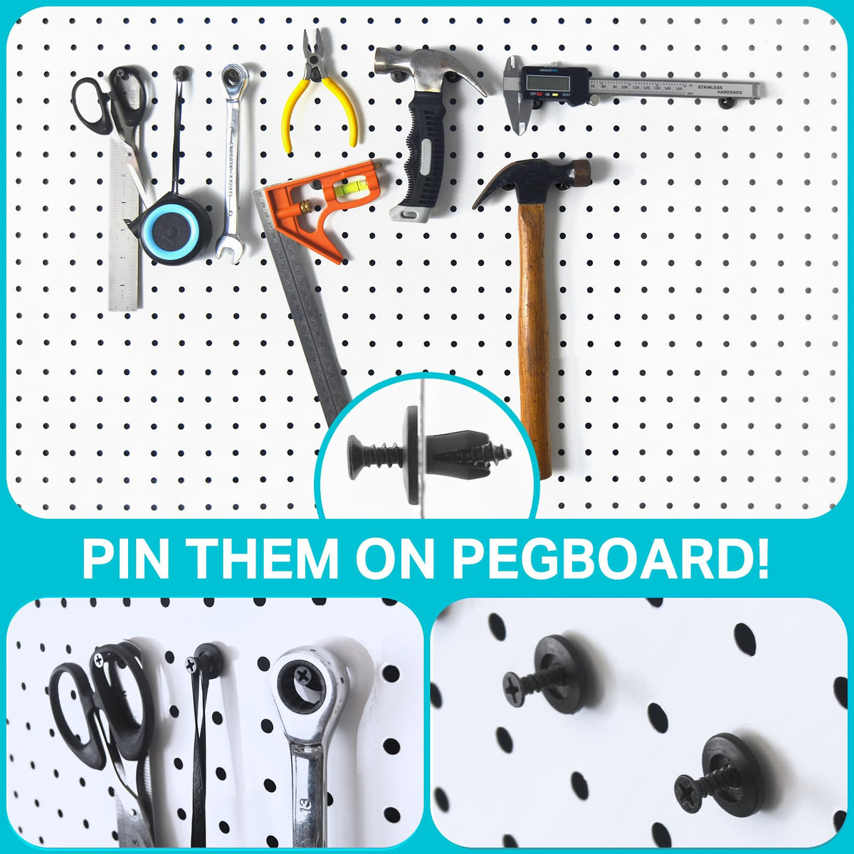 Pegboard Nagler med Innleggsbolter for Hengende Montering (Liten Størrelse)