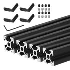 4 Pcs T Slot 2020 Aluminum Extrusion Profile European Standard 350mm x 20mm Anodized Black Linear Rail Extrusion Frame for 3D Printer, CNC, DIY