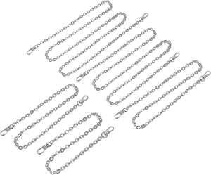 5Pcs Iron Flat Chain Strap, Silver Tone, Classic Style, Bag Replacement Strap, 16" 24" 31" 39" 47" Lengths