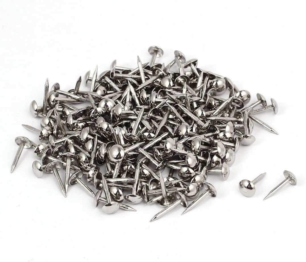 Home Furniture 6mm x 14mm Upholstery Thumb Tack Nail Push Pin Silver Tone 200pcs