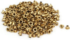 LinkMejor 500pcs M3 x 3mm Brass Plated Metal Hollow Eyelets Rivets Gold Tone