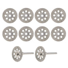 10 Pcs 22mm Diamond Cutting Wheels 9 Holes Cut Off Wheel with 2 Pcs Mandrels for Rotary Tool