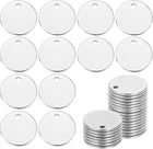 38 Pcs 304 Stainless Steel Flat Round Blank Stamping Tags, 12mm/0.5" Disc Metal Stamping Blanks with Hole for Jewelry Making DIY Crafts Pendants Label