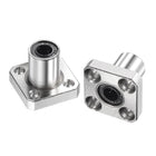 LMK6UU Linear Ball Bearings 6mm Bore 12mm OD 19mm Length Square Flange Nickel Plated for CNC Machine 3D Printers 2pcs