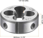 Round Threading Dies 1/4"-40 UNS, Alloy Tool Steel Machine Thread Repair Hand Tool