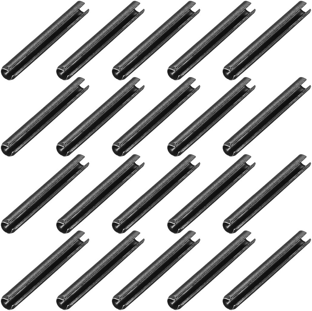 3.3mm x 25mm Dowel Pin Carbon Steel Split Spring Roll Shelf Support Pin Fasten Hardware Black 20 Pcs