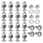 Carriage Bolts Screws 20 Sets, 1/4-20 x 1 304 Stainless Steel Bolts Assortment Round Head Square Neck with Hex Nuts & Flat Washers Full Thread Coverage - Silver