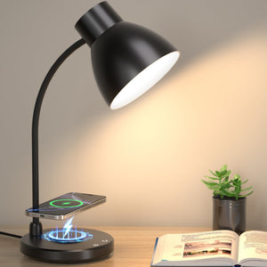 LinkMejor LED töölamp kodustusasemele, kaugside laadija, musta väri