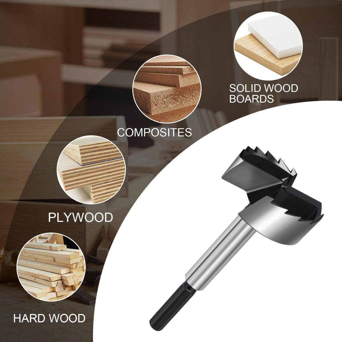 LinkMejor 2 inci Forstner Drill Bit Pengerjaan Kayu, 2" Bit Forstner Kayu