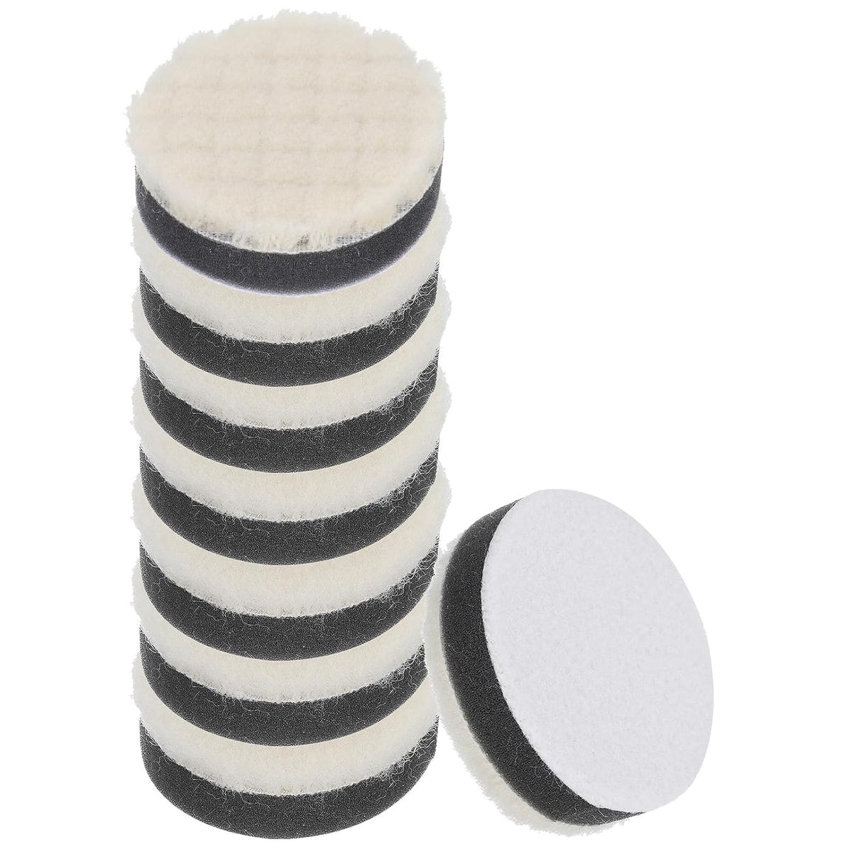 2" Wool Felt Sponge Polishing Pad Hook and Loop Buffing Wheel Medium Polishing for Orbital Polisher Buffer 8 Pcs