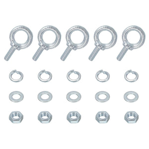 5 Pack M8 Galvanized Carbon Steel Eye Bolts, 5/16" x 0.79" Lifting Ring Eye Bolt with Nuts and Washers Heavy Duty Screw Eye Bolts Kit for Tie Down Straps Indoors Outdoors, Silver