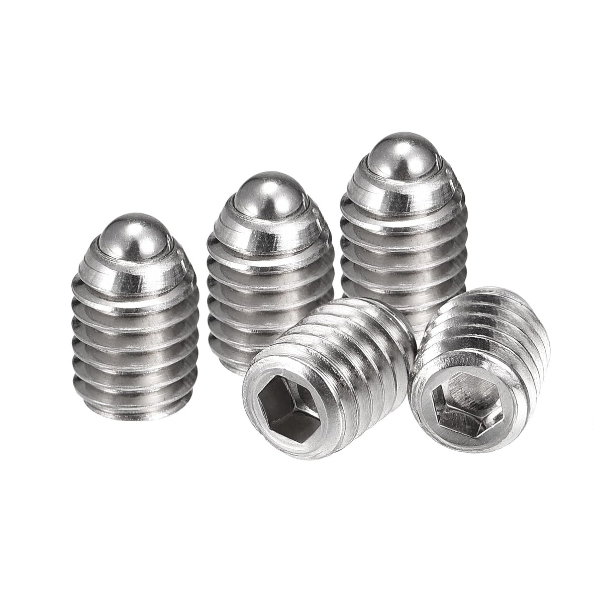 Ball Point Set Screws, M6 x 8mm 304 Stainless Steel Metric Spring Hex Socket Screw 10pcs