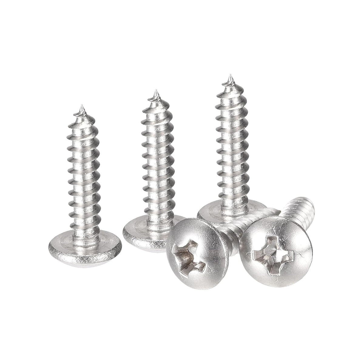Phillips Head Self Tapping Screws, #4 x 1/2" 304 Stainless Steel Wood Sheet Metal Screw 100pcs
