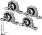 4pcs KP004 Flanged Pillow Block Bearings 20mm Bore, Zinc Alloy Self Aligning Flange Mounted Bearings
