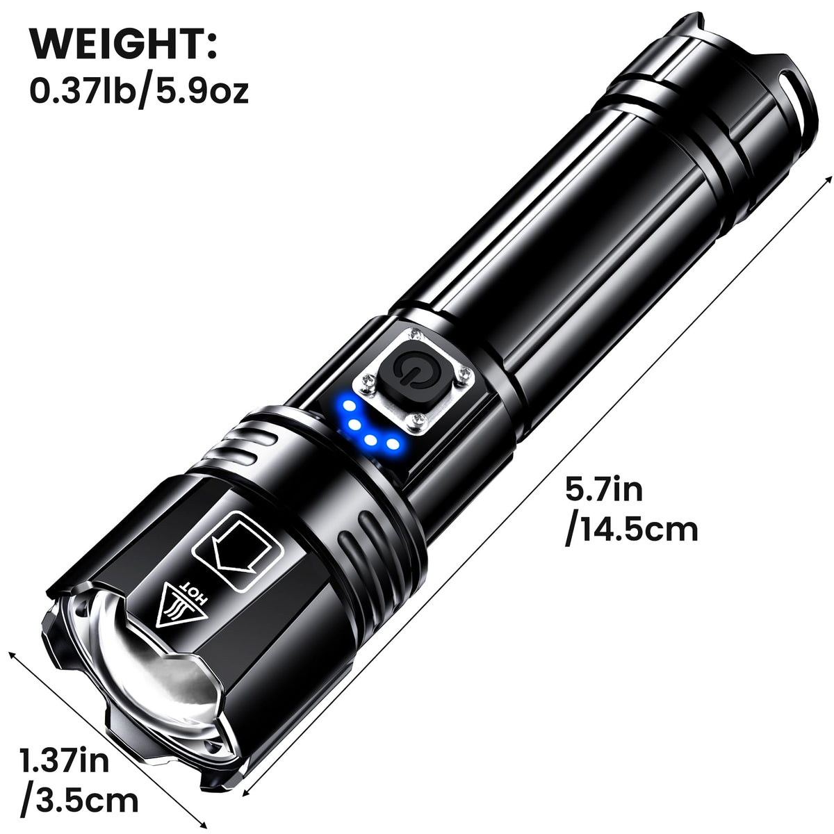 LinkMejor torcia LED ricaricabile ad alta luminosità super brillante