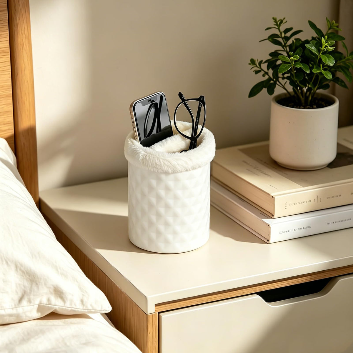 LinkMejor Double Glasses Holder, Silikone Plush Lined Brilleholder Stativ