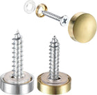 Mirror Screws, 12mm/0.47", 12pcs Decorative Cap Cover Nails, Wire Drawing Silver Tone, Polishing Gold Tone
