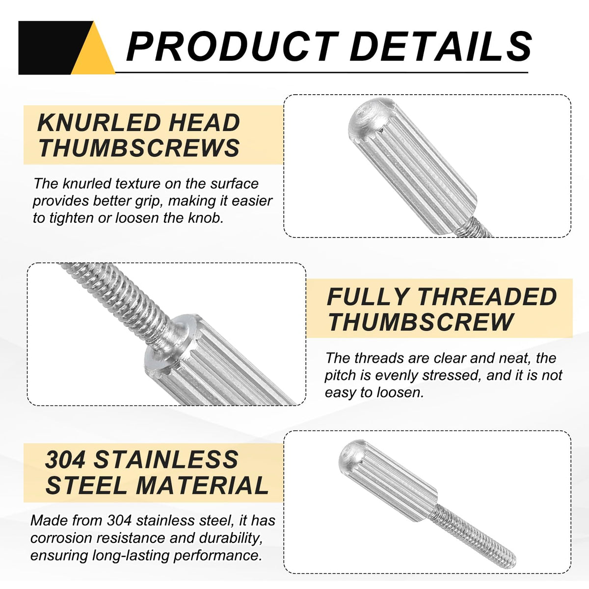 LinkMejor 4 Pcs Small Knurled Thumb Screws, M2 x 12mm 304 Stainless Steel Male Flat Head Thread Knurled Thumbscrews Bolts Fasteners for Lighting Household, Electronic, Machine (Silver)