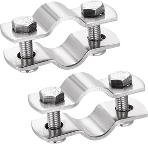 ウォールマウント セilingマウント パイプサポート、304ステンレススチール パイプブラケットクランプ 27mmパイプ 2pcs