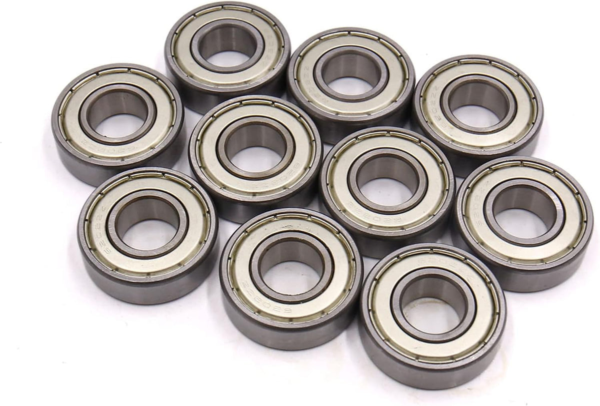 10 Pcs 6202Z 15 x 35 x 11mm Double Shielded Deep Groove Radial Ball Bearing
