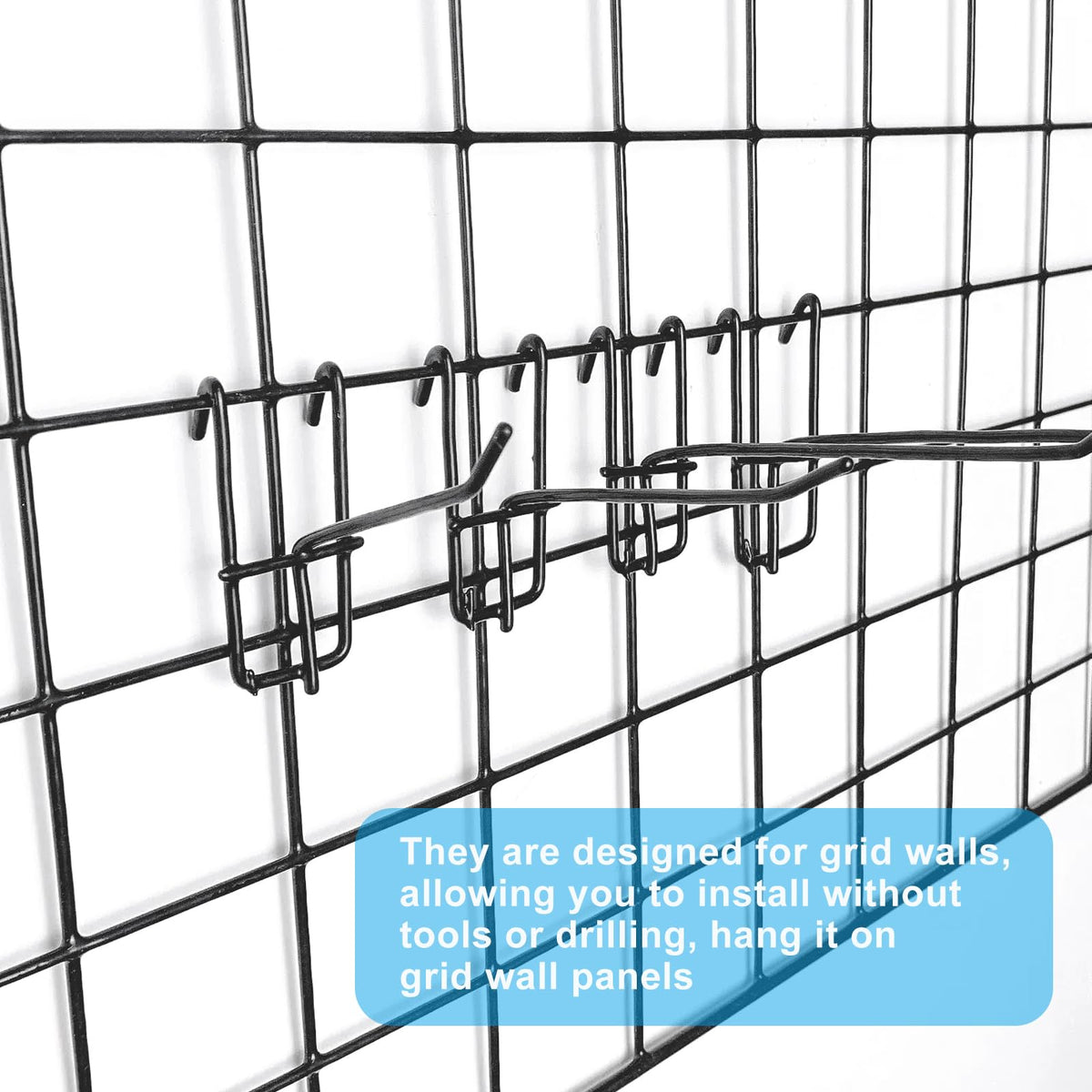 Enlaces Mejor Ganchos para Pared de Cuadrícula, Negro, 4 pulgadas, 25 Unids
