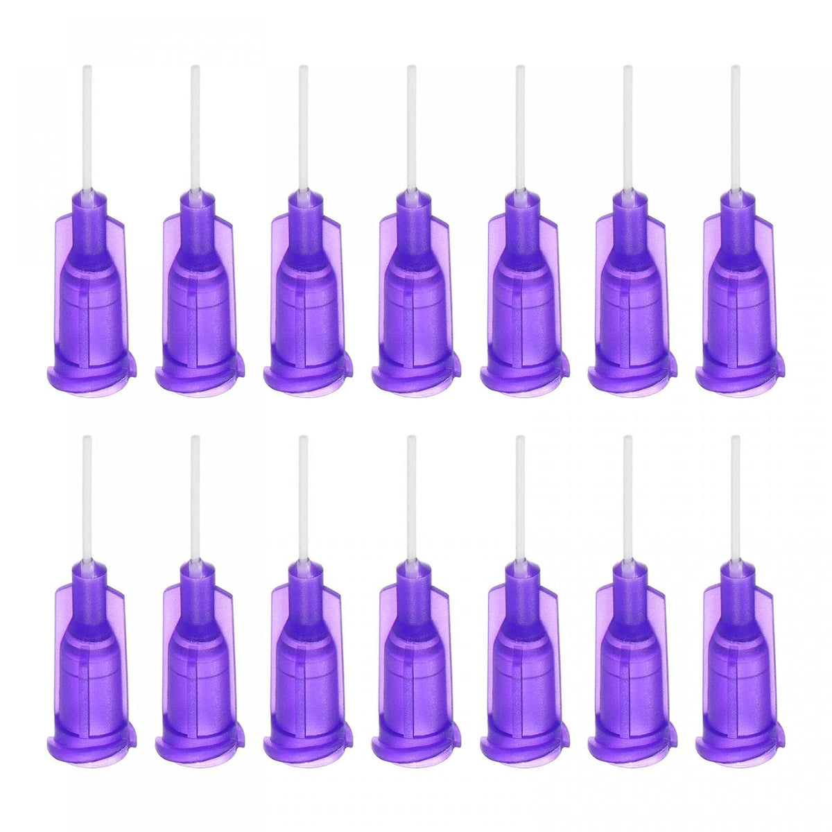 50 Pcs 21G Plastic Dispensing Needles, 1/2" PP Glue Needle Tube Blunt Luer Lock Tips with PP Flexible Needle for Liquid Glue Gun, Purple
