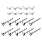 M6 Wing Nuts Butterfly Nut Silver Tone 10pcs and M6x60mm Hex Socket Head Screws Furniture Bolts 10pcs