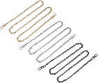 Purse Chain Strap, 3Pcs 39"x0.24" Iron Flat Chain Strap Handbag Chains Shoulder Cross Body Replacement Strap(Silver+Gold+Dark Grey)