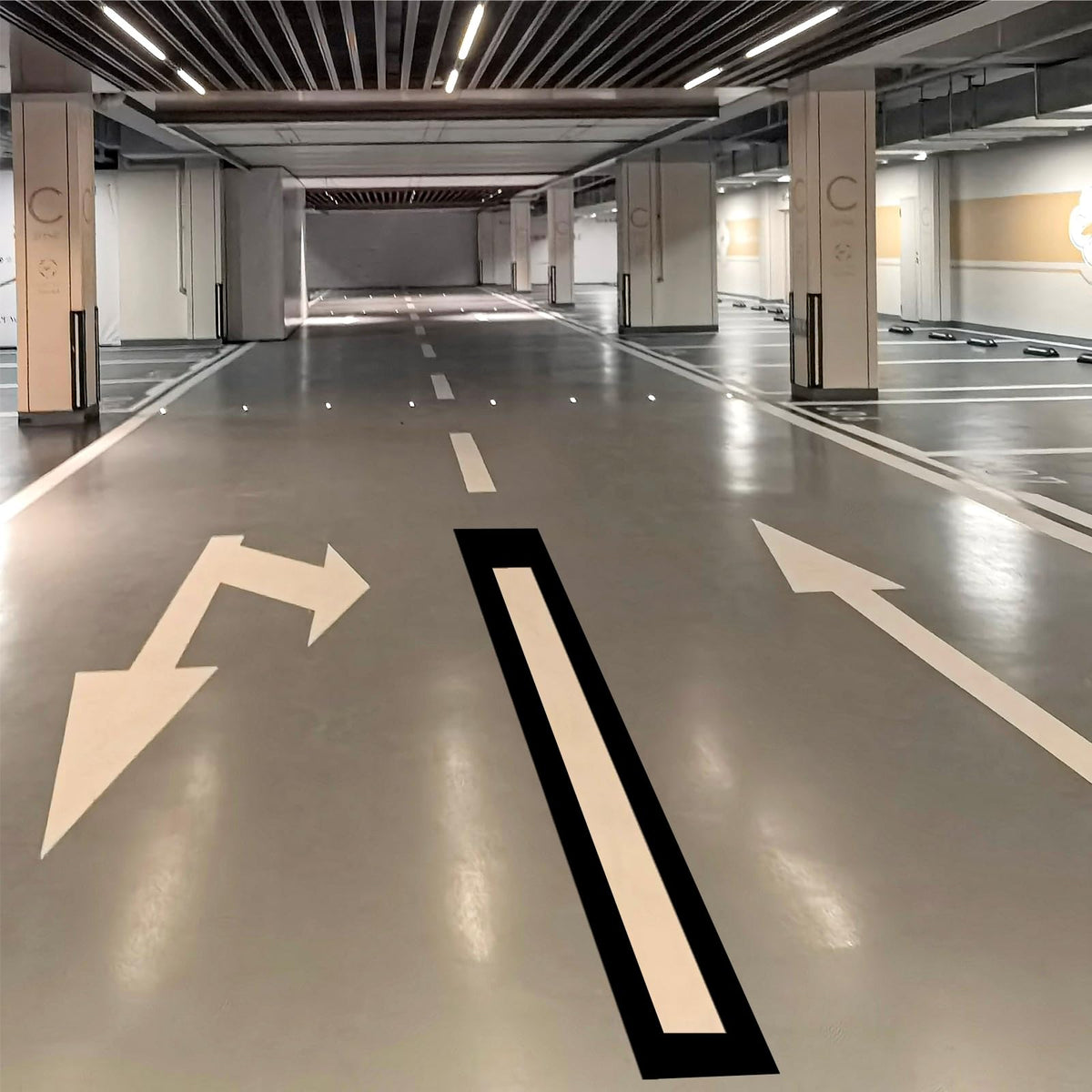4 x 92 Tommer ParkeringsskiltStencil, Bøjbar Belægning Strak Linje