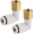 Pneumatic Push to Connect Tube Fittings Elbow 6mm Tube OD x 1/8PT Female 2Pcs