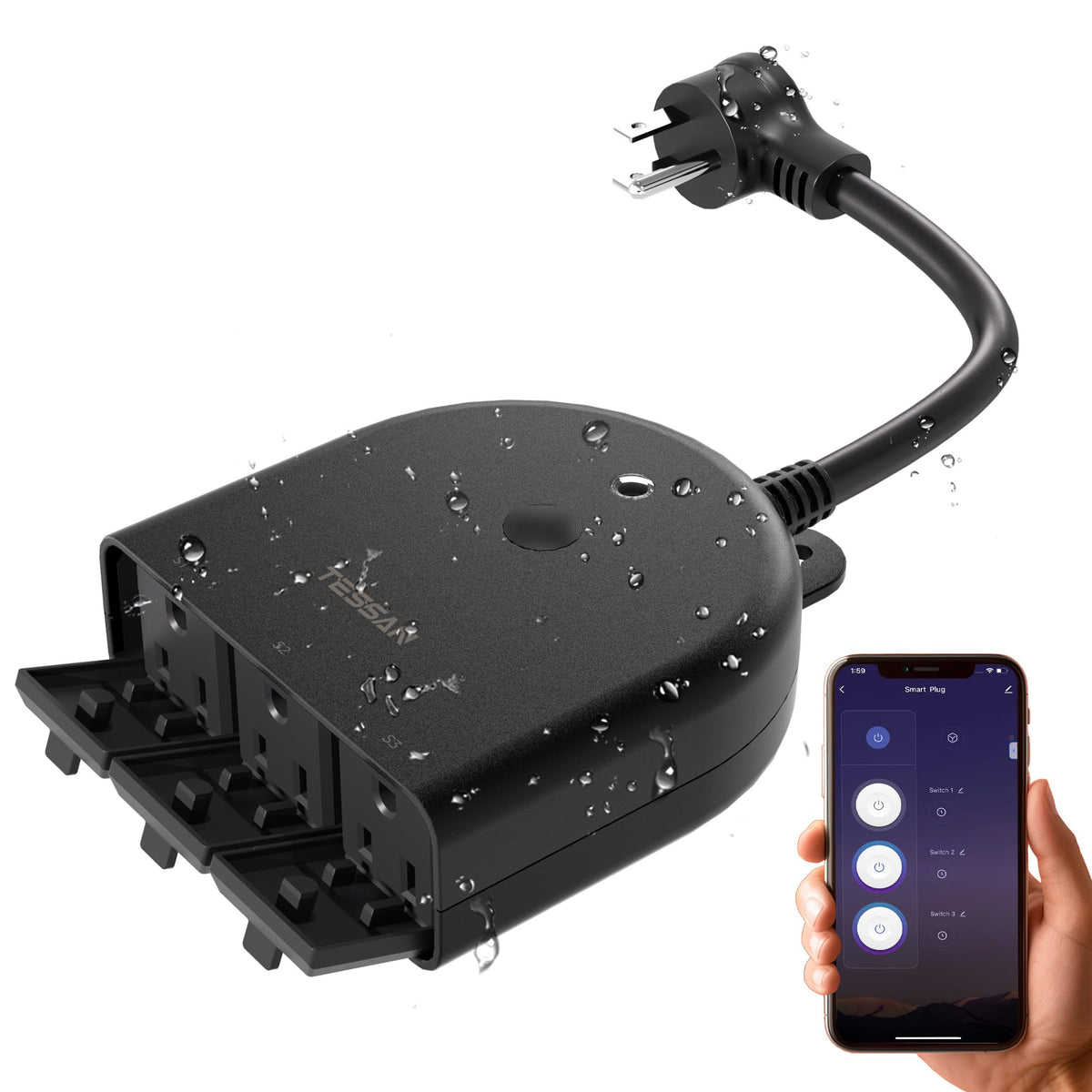 LinkMejor Outdoor Smart Plug Impermeabile, WiFi Solo 2.4GHz