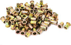 5/16 inches-18 Flat Head Rivet Nut Insert Nutsert Gold Tone 100pcs